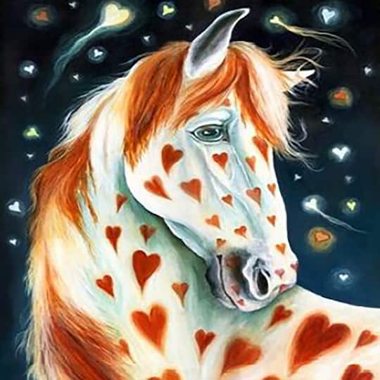 Sparkly Selections Heart Horse Diamond Painting Kit, Round Diamonds